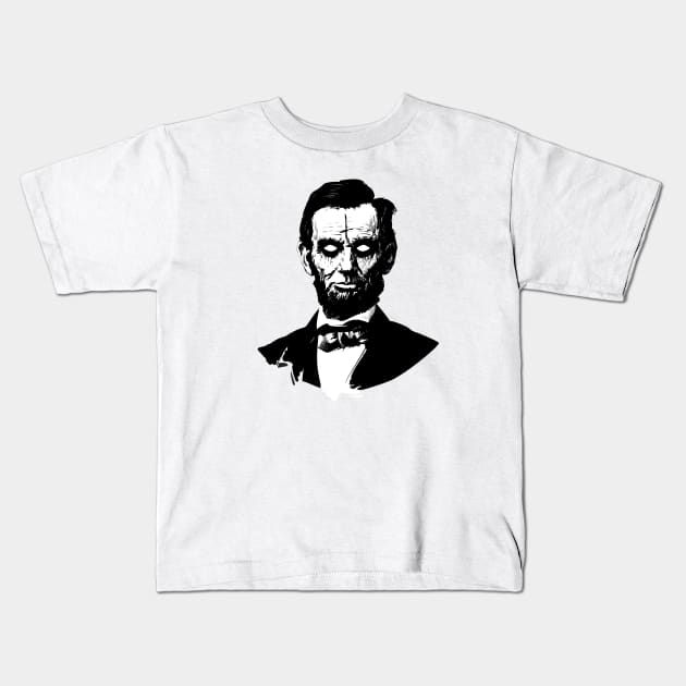 BLACK METAL ABRAHAM LINCOLN Kids T-Shirt by theanomalius_merch